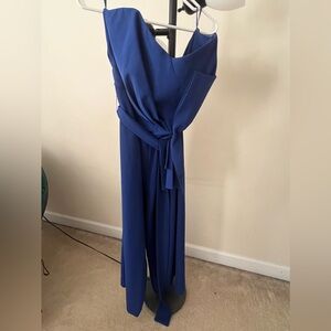 Blue Strapless Jumpsuit